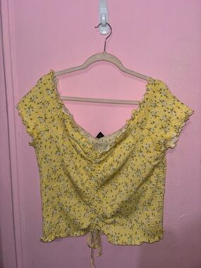 Yellow Floral Women's Top